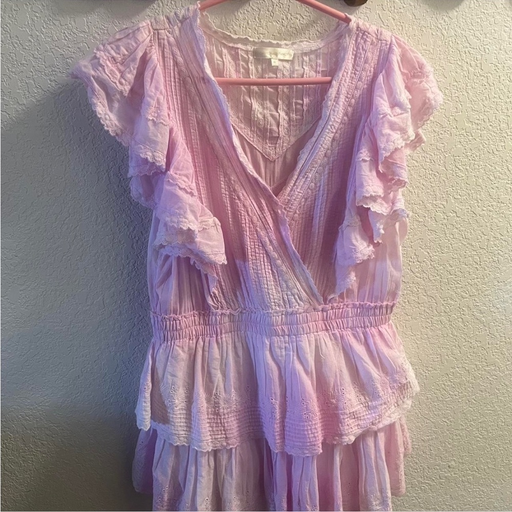 Love Shack Fancy Pink Ruffled dress